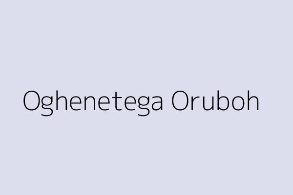 Oghenetega Oruboh